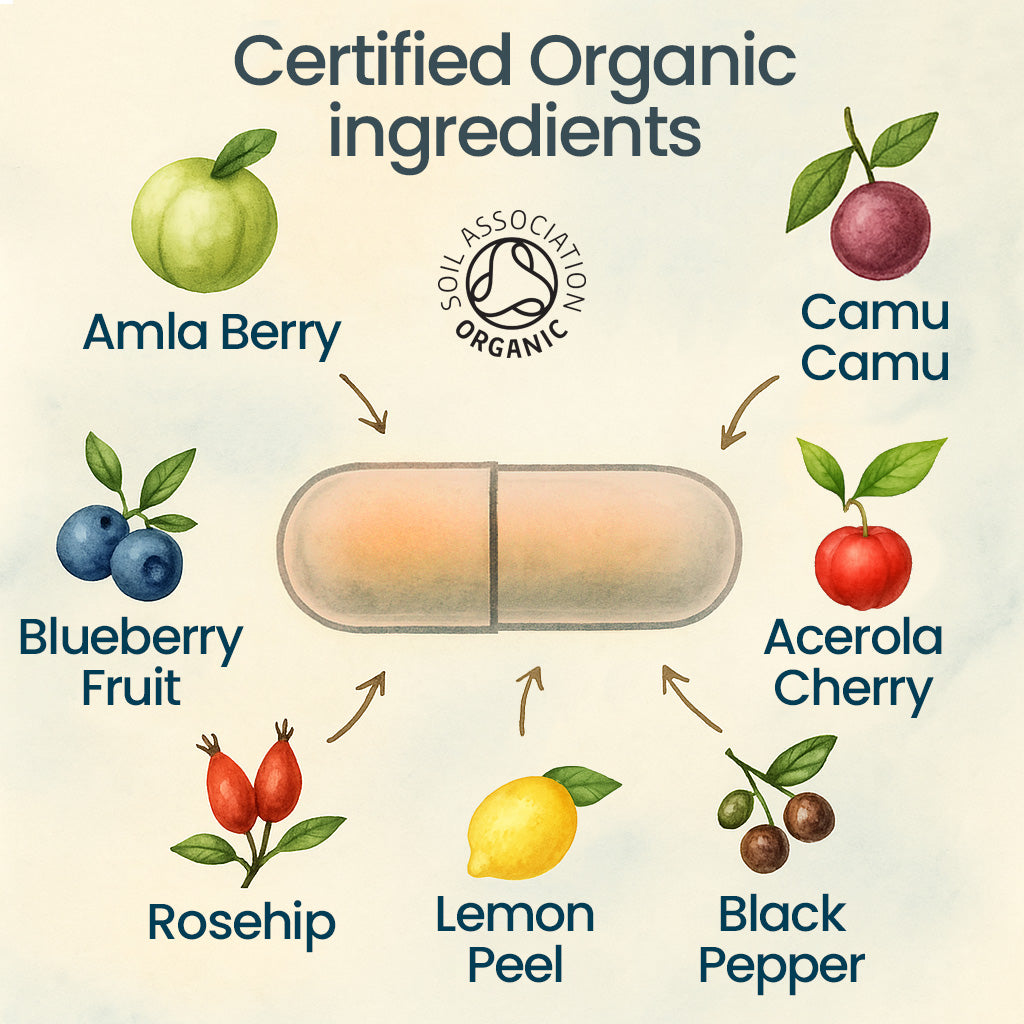 naturaC® | Organic Whole Food Vitamin C (225mg) 90 Capsules