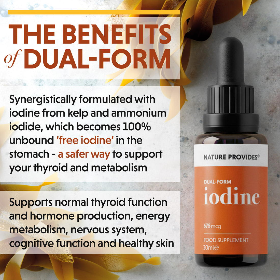 Dual-Form-Jod (675 mcg), extrahiert aus natürlichem Seetang – 30 ml