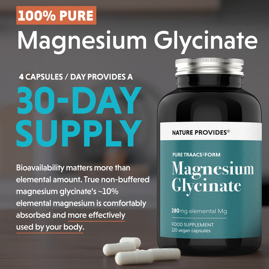 TRAACS® Magnesiumglycinat (240mg) - 120 Kapseln