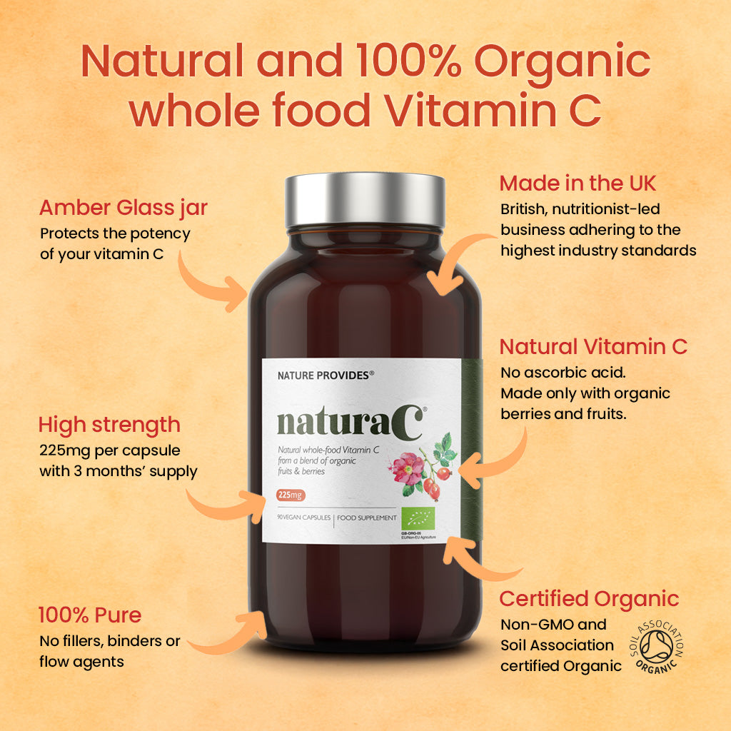 naturaC® | Zertifiziertes Bio-Vollwert-Vitamin C (225mg) 90 Kapseln