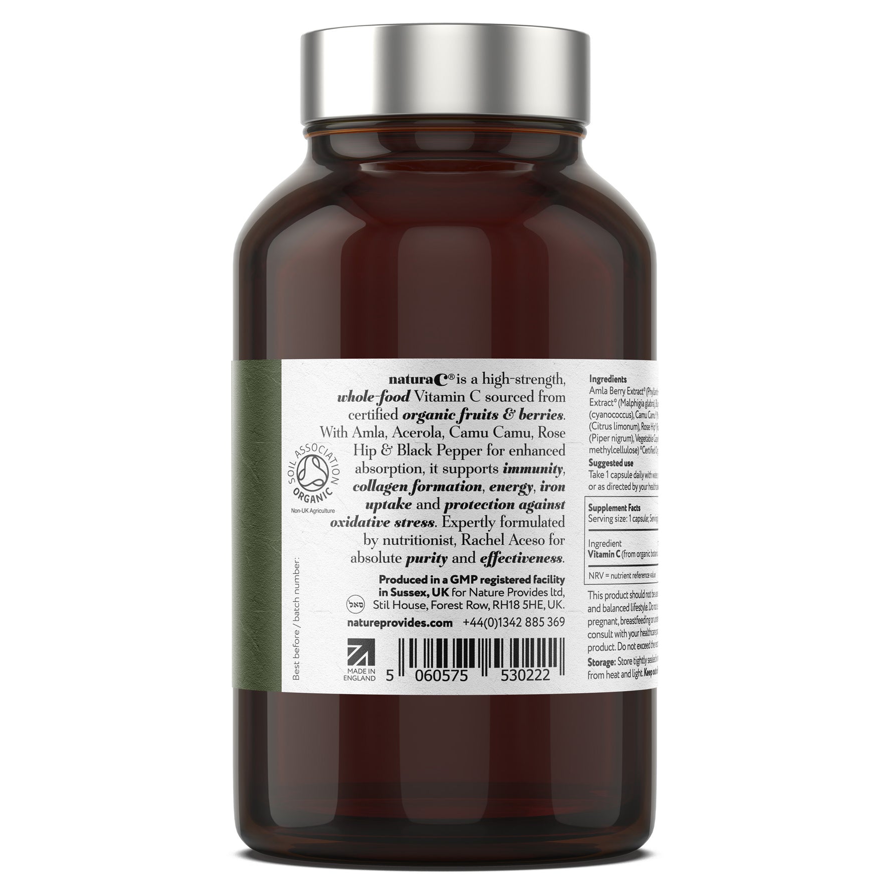 naturaC® | Organisches Vollwert-Vitamin C (225mg) 90 Kapseln