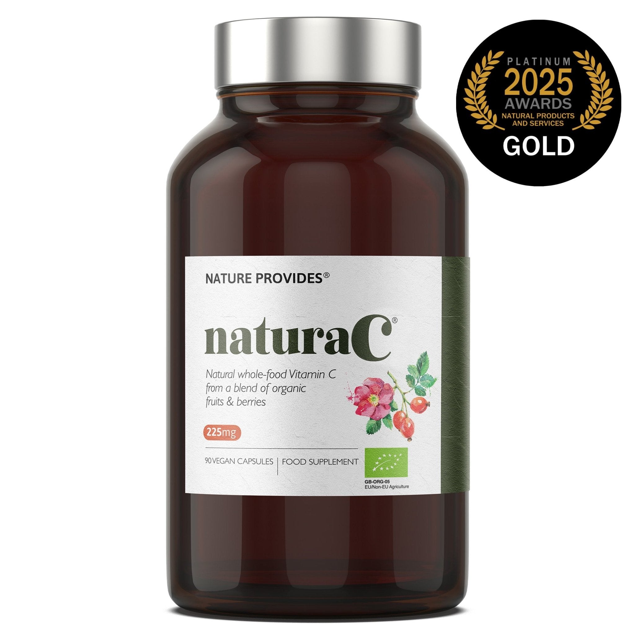 naturaC® | Organic Whole Food Vitamin C (225mg) 90 Capsules - Nature Provides