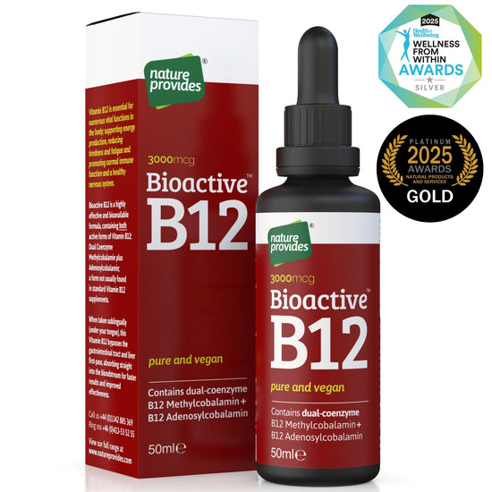 Nature Provides Liquid Vitamin B12 (Bioactive B12, 3000 mcg) Made in the UK - 50ml - Nature Provides